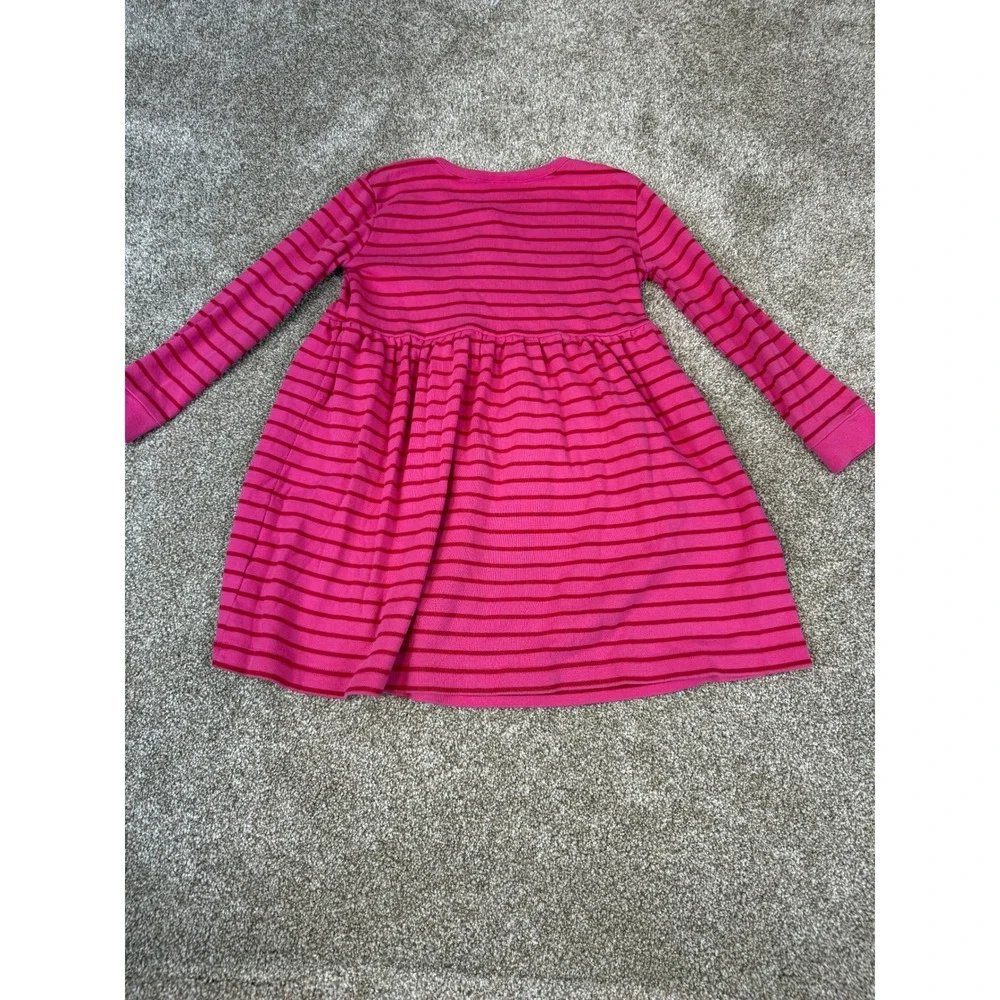 LOT Hanna Andersson Girls Dress Pink Red Striped Leggings 110 5T Scandi Play